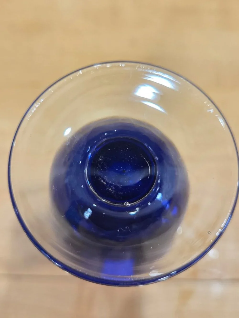 Vintage Aseda Sweden Bo Borgstrom Cobalt Blue Bud Vase with Clear Base